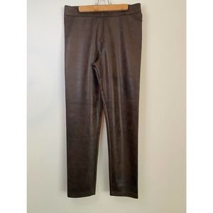 Max Studio Faux Suede/Leather Leggings NWT Dark Brown Size Large